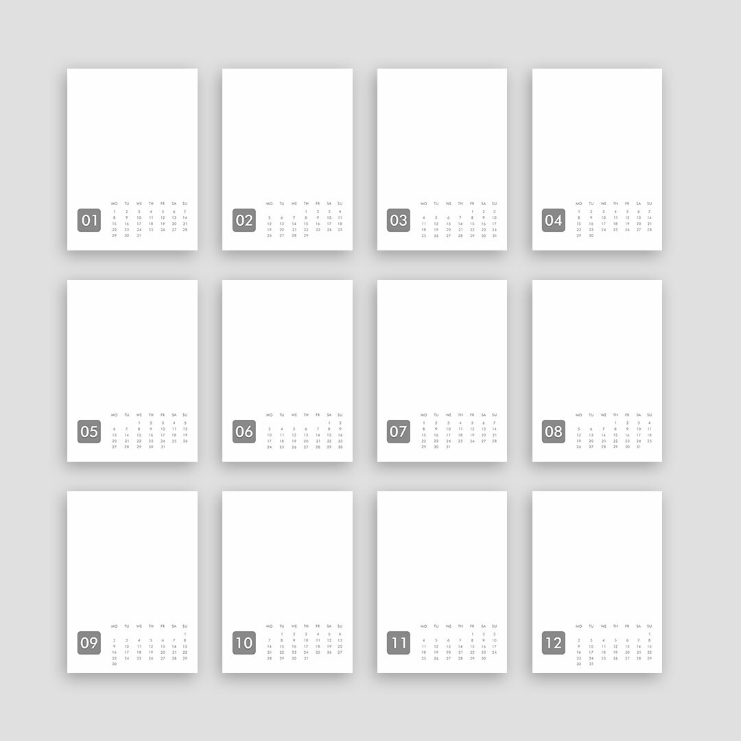 Editable Photo Calendar Template 2024, 5x7 Calendar Template, 2024 Desk 