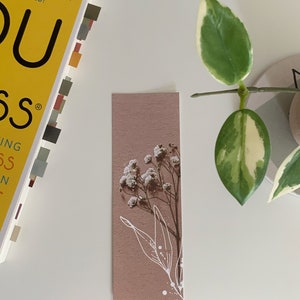Flower Abstract Bookmark | Gift for Readers | Beige Bookmark | Simple Bookmark | Minimal Bookmark
