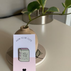 Cute Pink Book Pin | Book Enamel Pin | Book Themed Enamel Pin | Coffee and Book Enamel Pin | Gifts for Her | Back to school gifts