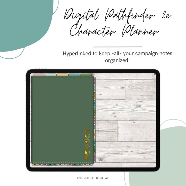 Digital Pathfinder 2e Character Journal - Paysage (Désert parfait) | Feuille de personnage numérique Pathfinder pour GoodNotes, Xodo, etc.
