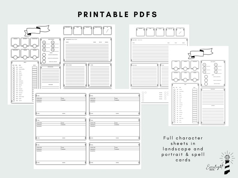 Digital Character Sheet Template PDF and PNG - Etsy