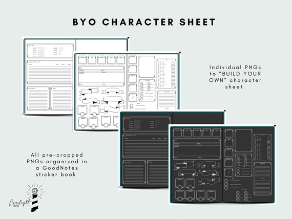 Digital Character Sheet Template Pdf And Png Etsy
