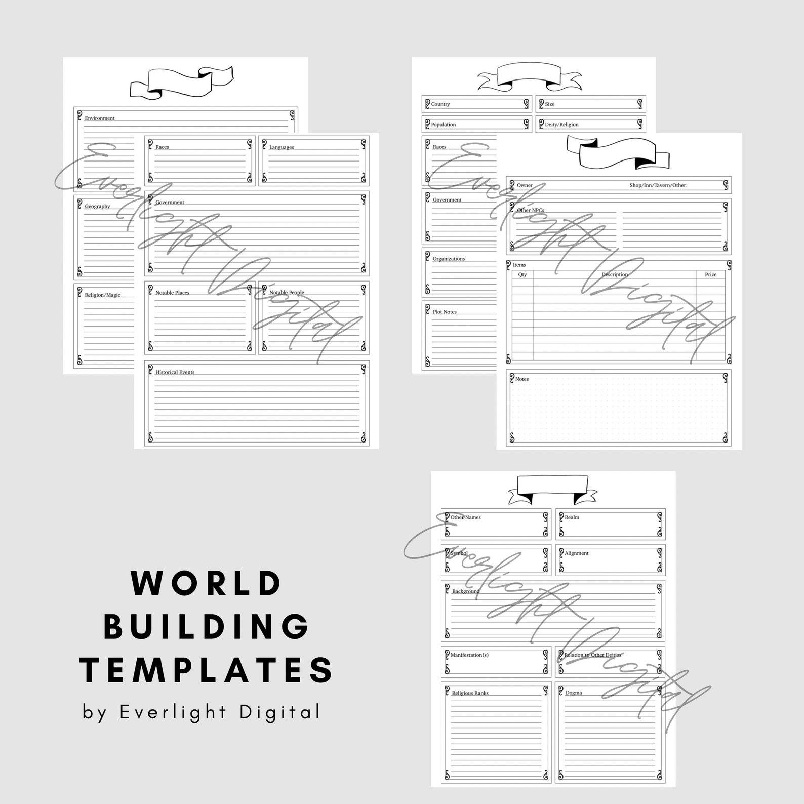 Digital DM Campaign Notes Templates - Etsy