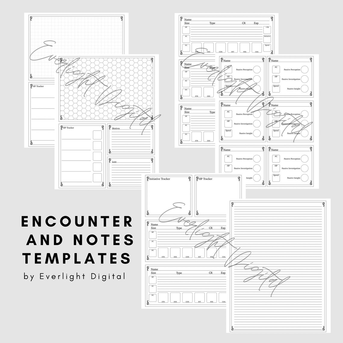 Digital DM Campaign Notes Templates - Etsy