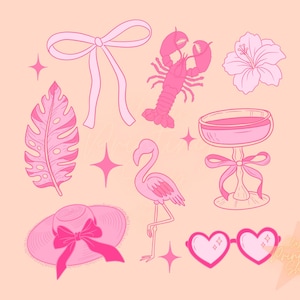 Coquette Summer Png-Sublimation Design Download for Shirt, Little Girl Png,Trendy Beach Png,Everyday Png,Ocean Png, Seashell Png,Pink Girly