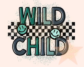 Wild Child Png, Toddler Sublimation Design, Retro Kids Sublimation Downloads, Baby Png, Toddler Png, Little Boy Png, Kids Png, Girls Png