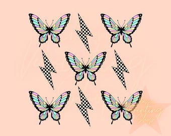Preppy Spring Png-Sublimation Design Downloads for Shirt, Everyday Png, Little Girl Png,Trendy Butterfly Png,Retro Spring Png,Checkered png