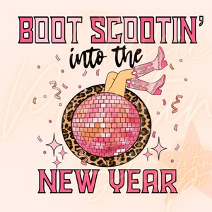 Happy New Year PNG-Western New Year png- Sublimation Design Downloads, Western Png, Cowgirl New Year png,Western 2025 png, Retro western png