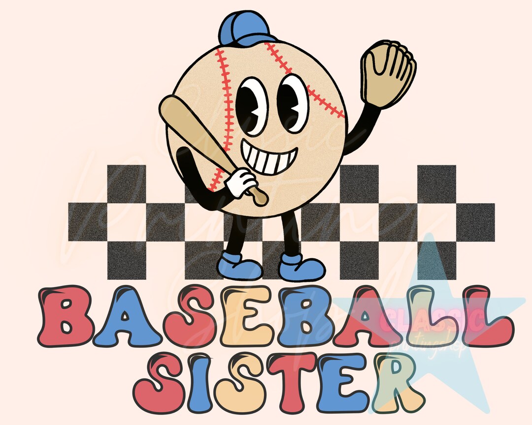 Baseball Sister Sublimation Design, Toddler Baseball Sublimation