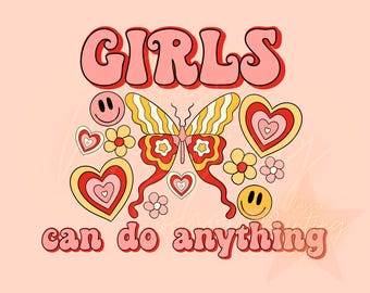 Meisjes kunnen alles png, sublimatieontwerp voor peuters, sublimatiedownloads voor kinderen, png voor peuters, png voor klein meisje, png voor kinderen, trendy png, girly