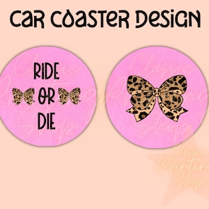 Posavasos para coche Coquette Cheetah Png - Diseños de sublimación, posavasos sarcásticos png, png sarcástico, diseño divertido de posavasos para coche, Png de moda