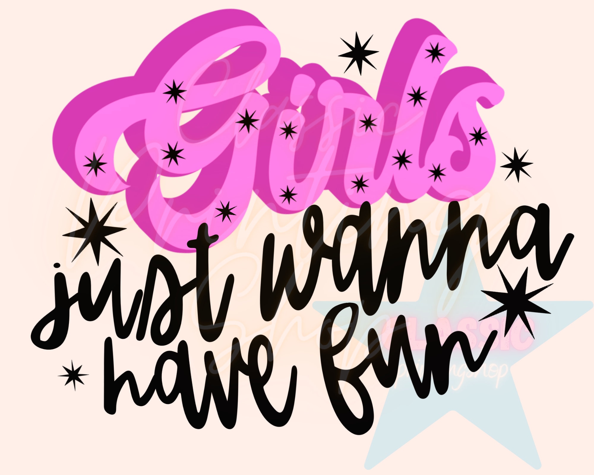 Girls Just Wanna Have Fun Png Sublimation Designs Etsy