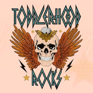 Toddlerhood Rocks Png- Sublimation Design Downloads, Kids Png, Little Girl Png, Rock and Roll Png, Retro Png, Little Boy Png, Rockstar Png