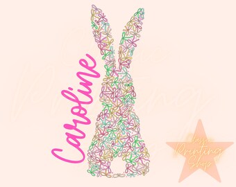 Trendy Little Girl Personalized Easter Png-Toddler Sublimation Design, Coquette Bow Png, Kids Easter Png, Baby Png,Toddler Png, Monogram Png