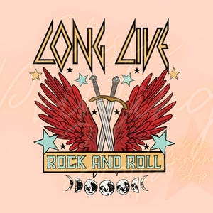 Long live Rock and Roll PNG-昇華デジタルデザインのダウンロード、レトロデザイン、グランジpng、ロッカーpng、ロッカーPng、ミュージックPng、シャツデザイン
