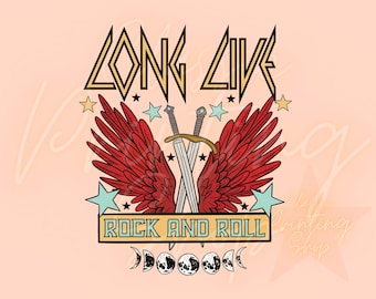 Disegni di magliette alla moda, Rock and Roll PNG, download di disegni digitali a sublimazione, disegni retrò, Grunge png, Rocker png, design di magliette per donna