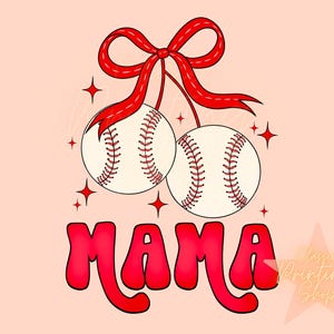 Coquette Baseball mama png downloads