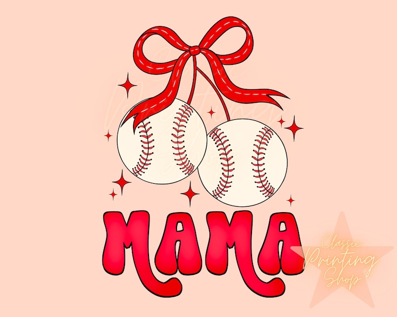 Coquette Baseball mama png downloads