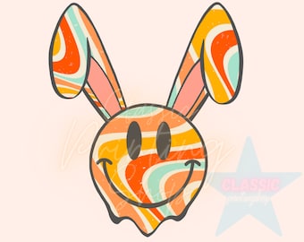 Easter Png, Sublimation Design Downloads, Retro Png, Retro Easter PNG, Bunny PNG, Smiley Png, Trendy Png, Boho Png, Hippie Png, Hoppy Png