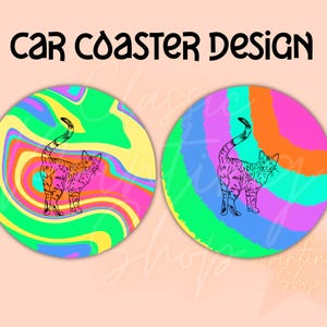 Funny Cat Car Coaster Bundle Png -Sublimation Design Download,Sarcastic png, Coaster png, Car Coaster Design, Cat Lover Sublimation Design