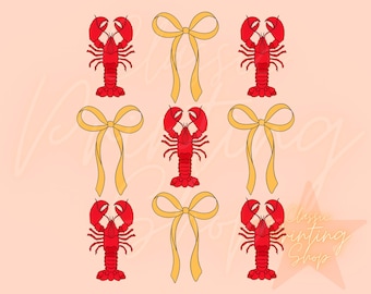 Crawfish Sublimation Design Download for Tshirts, Coquette png, Retro Crawfish Sublimation, Trendy Mardi Gras png, Trendy Everyday Png,