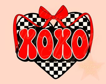 Kokietka Kokarda Png - Wzory Sublimacji na Walentynki, Modne Walentynki Png, Retro Png, Retro Walentynki Png, Miłość Png, Koszulka Vday XOXO