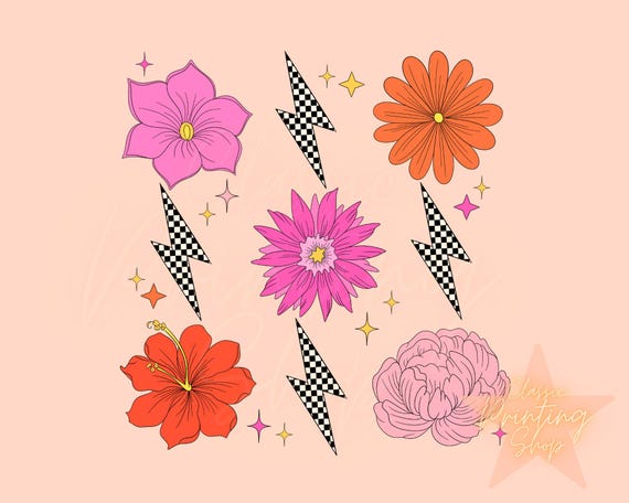 Preppy Floral Spring Png-Sublimation Design Downloads for Shirt, Everyday Png, Little Girl Png,Trendy Floral Png,Retro Spring Png,Checkered