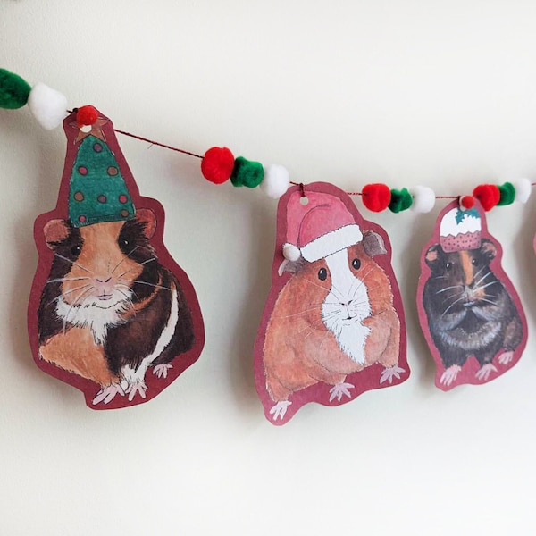 Guinea Pig Felt Christmas Decoration grow Edinburgh