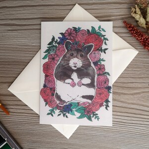 Hamster Grußkarte - Hamster A6 Karte - Hamster Geburtstagskarte - leere Karte - Hamster Hut Karte - leere Hamster Karte - Hamster Liebe