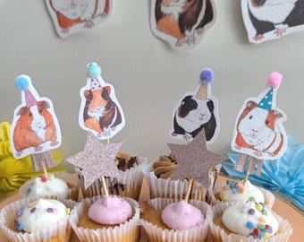 Guinea Pig Birthday Cake Toppers: Party Decorations