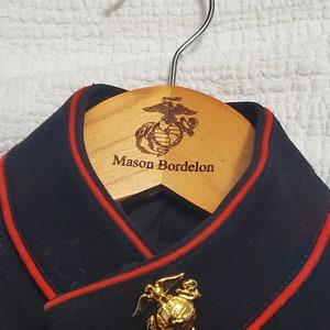 Single Hanger. Veteran Made CUSTOM USMC Hangers! Great gifts for Marine graduates! Perfect touch for dress uniforms!