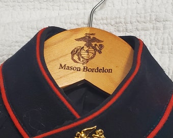 Single Hanger. Veteran Made CUSTOM USMC Hangers! Great gifts for Marine graduates! Perfect touch for dress uniforms!