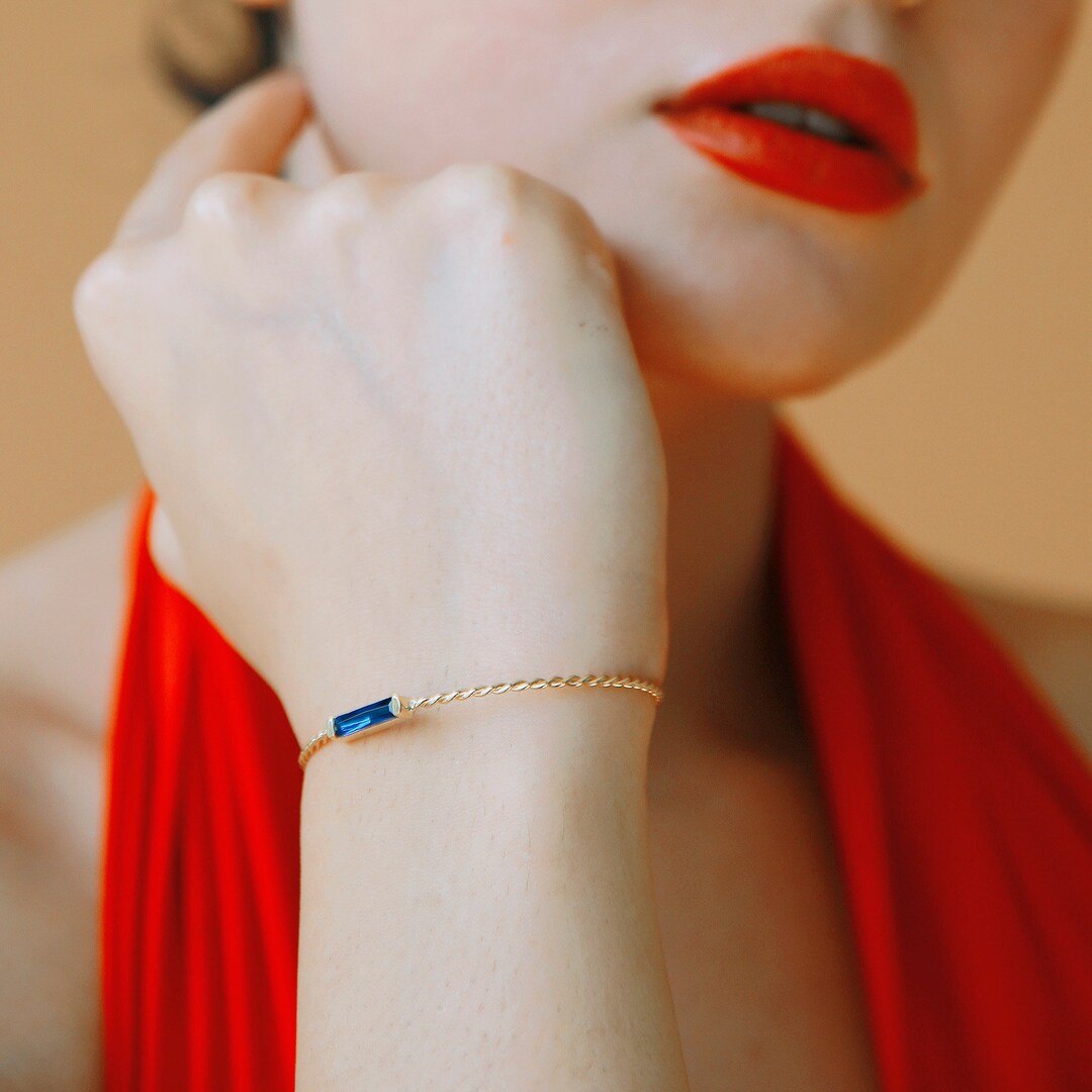 14K Solid Gold Bangle Bracelet for Women, Twisted Gold Bangle, Stacking