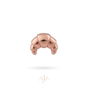Croissant Piercing, 14K Solid Gold Tragus Piercing, Helix Tiny Stud Earring, Single Earring, Gold Stud Jewelry