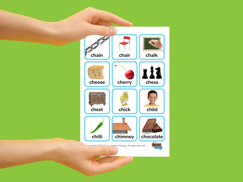 CH Phonic CH Sound Printable Speech Sound Cards Phonics Word Lists