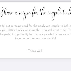 Recipe Request for Newlywed Couple Printable Option - Etsy