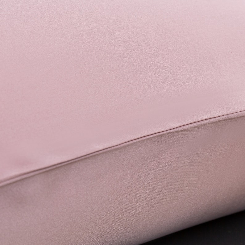 D&L Comfortable 100% Pure Mulberry Silk On Both Sides 16 Momme Silk Zipper Closure Pillow Case Standard Size 20 x 30 inches/50 x 75 cm Pink image 4