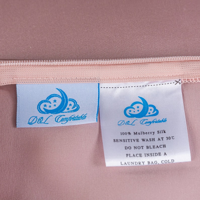 D&L Comfortable 100% Pure Mulberry Silk On Both Sides 16 Momme Silk Zipper Closure Pillow Case Standard Size 20 x 30 inches/50 x 75 cm Pink image 6
