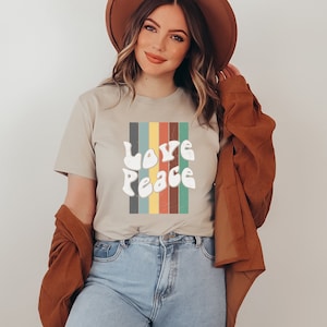 Love Peace T-Shirt, retro t-shirt, vintage t-shirt, hippie t-shirt, rainbow tee, birthday gift