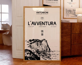 L'Avventura (1960) Japanese Movie Poster | Michelangelo Antonioni | Monica Vitti | Museum-Quality Giclée Art Print | Gift for Film Lovers