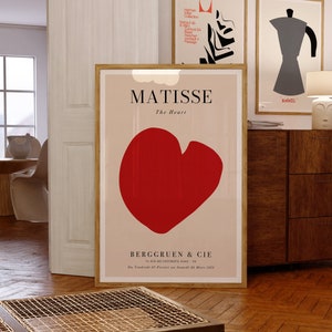 Matisse Exhibition Poster | The Heart, 1953 | Berggruen & Cie | Mid-Century Modern Print | Housewarming Gifts | Birthday Gift Idea