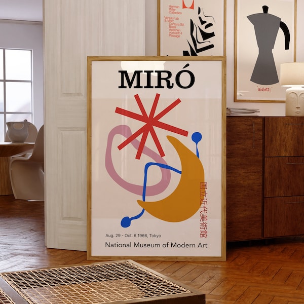 Joan Miró Ausstellungsplakat | Mid-Century Modern Poster | Nationalmuseum für Moderne Kunst, Tokyo, 1966