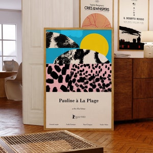 Pauline à La Plage (1983) French Movie Poster | Pauline at the Beach by Eric Rohmer | Mid-Century Modern Style  | Gift for Movie Lovers