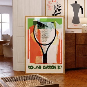 Roland Garros, 1987 / Póster de tenis / Gérard Titus-Carmel / Idea de regalo de cumpleaños / Arte mural contemporáneo