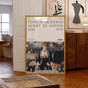 Manifesto della mostra di Édouard Manet / Un bar alle Folies-Bergère, 1882 / MoMA / Manifesto moderno di metà secolo / Idea regalo di compleanno