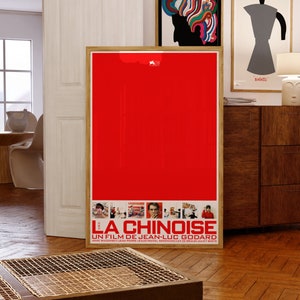 La Chinoise (1967) Película francesa / Jean-Luc Godard / Festival de Cine de Venecia / Hans Hillmann / Idea de regalo de cumpleaños / Cartel de película japonesa
