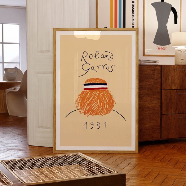 Roland Garros, 1981 de Eduardo Arroyo | Pop art espagnol | Décoration murale sur le thème du tennis | Idée cadeau d'anniversaire