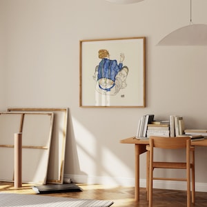 Seated Woman, Back View | Egon Schiele Art Print | Expressionist Art | Museum Quality Giclée Print | Christmas and Birthday Gift Ideas