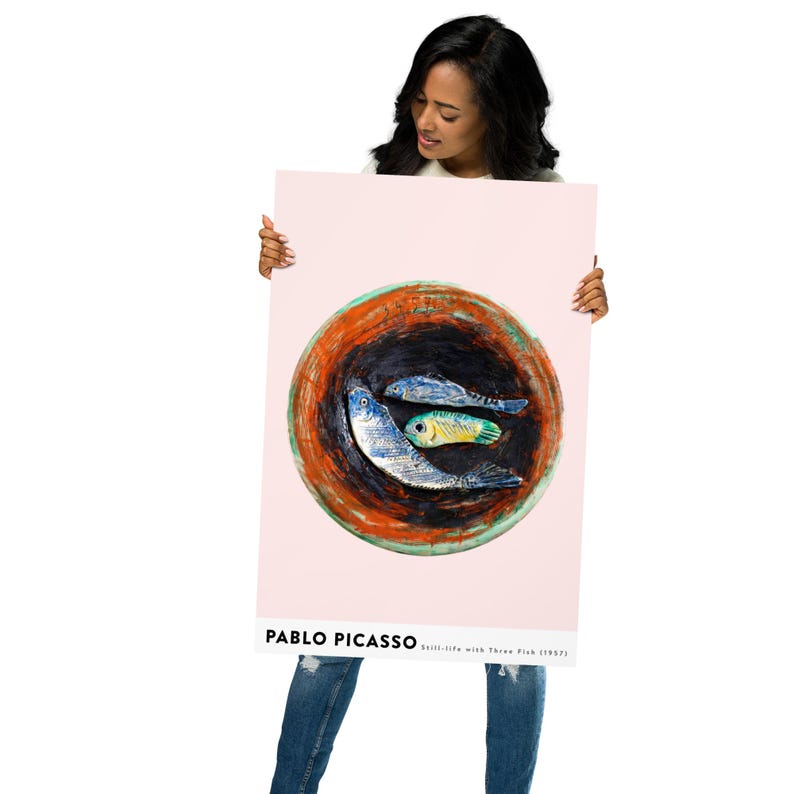 Picasso Art Print | Still-life with Three Fish (1957) | by Curated Studio Art