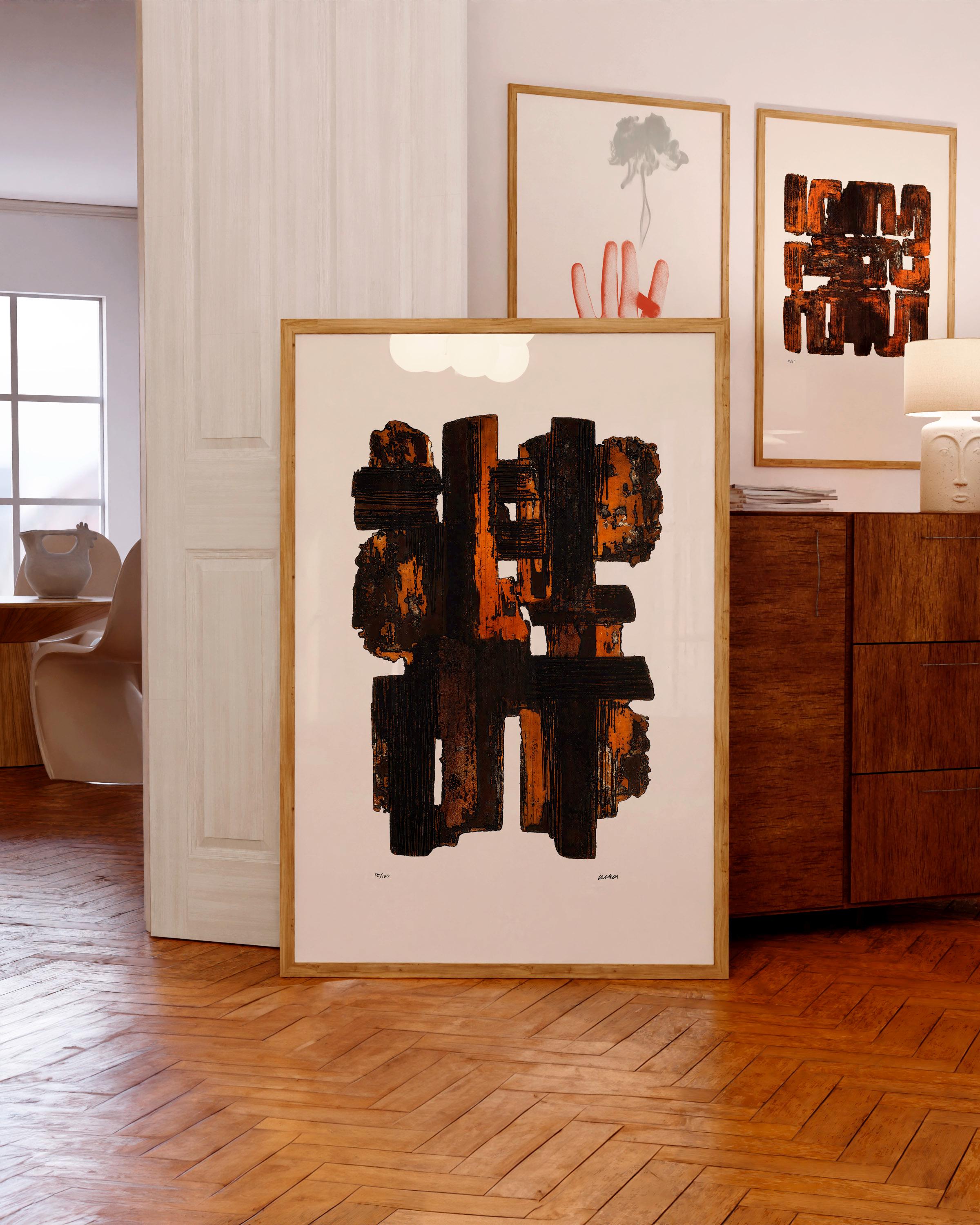 Pierre Soulages Art Print | Eau-Forte IX, 1957 | Museum-Quality Giclée | Christmas Gift Ideas | Mid-Century Modern French Art Posters